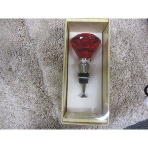 MANGO MOON RED GLASS WINE STOPPER NEW IN BOX